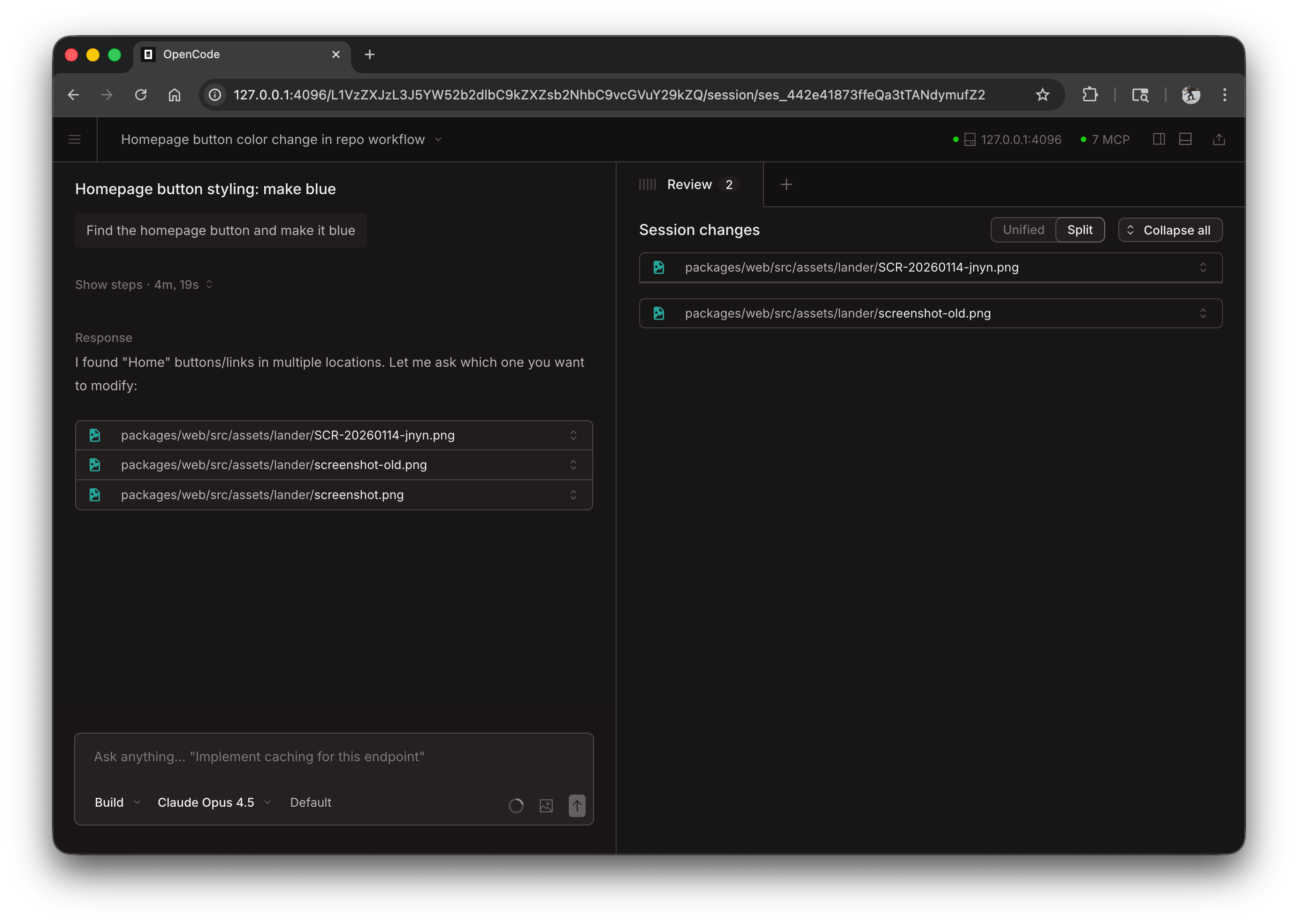 OpenCtrlC Web - Active Session